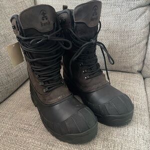 Kamik Men's Brown and Black Waterproof Winter Boots
